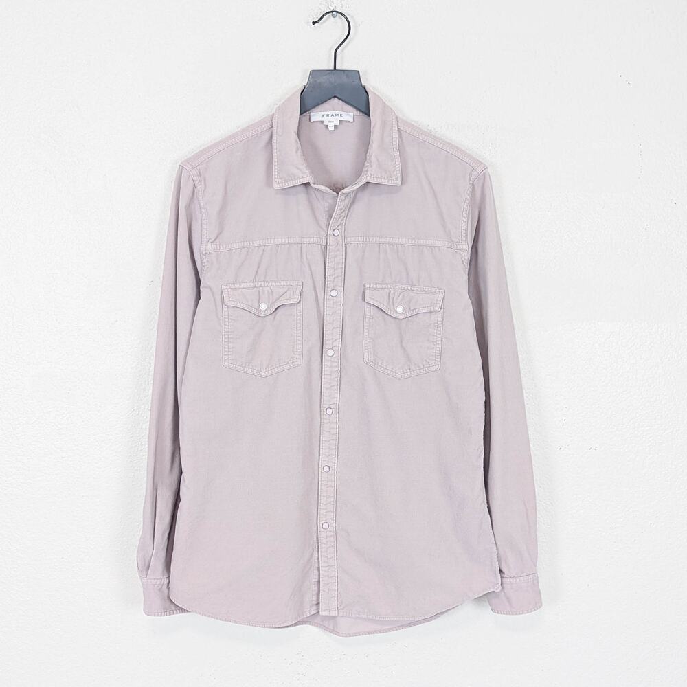 FRAME Denim Corduroy Western Shirt Pale Pink/Lavender size Medium